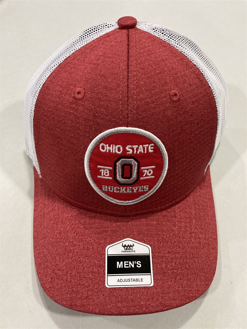 Ohio State Buckeyes NCAA Red Mass Oakman Trucker Mesh Adjustable Snapback Hat *NEW*