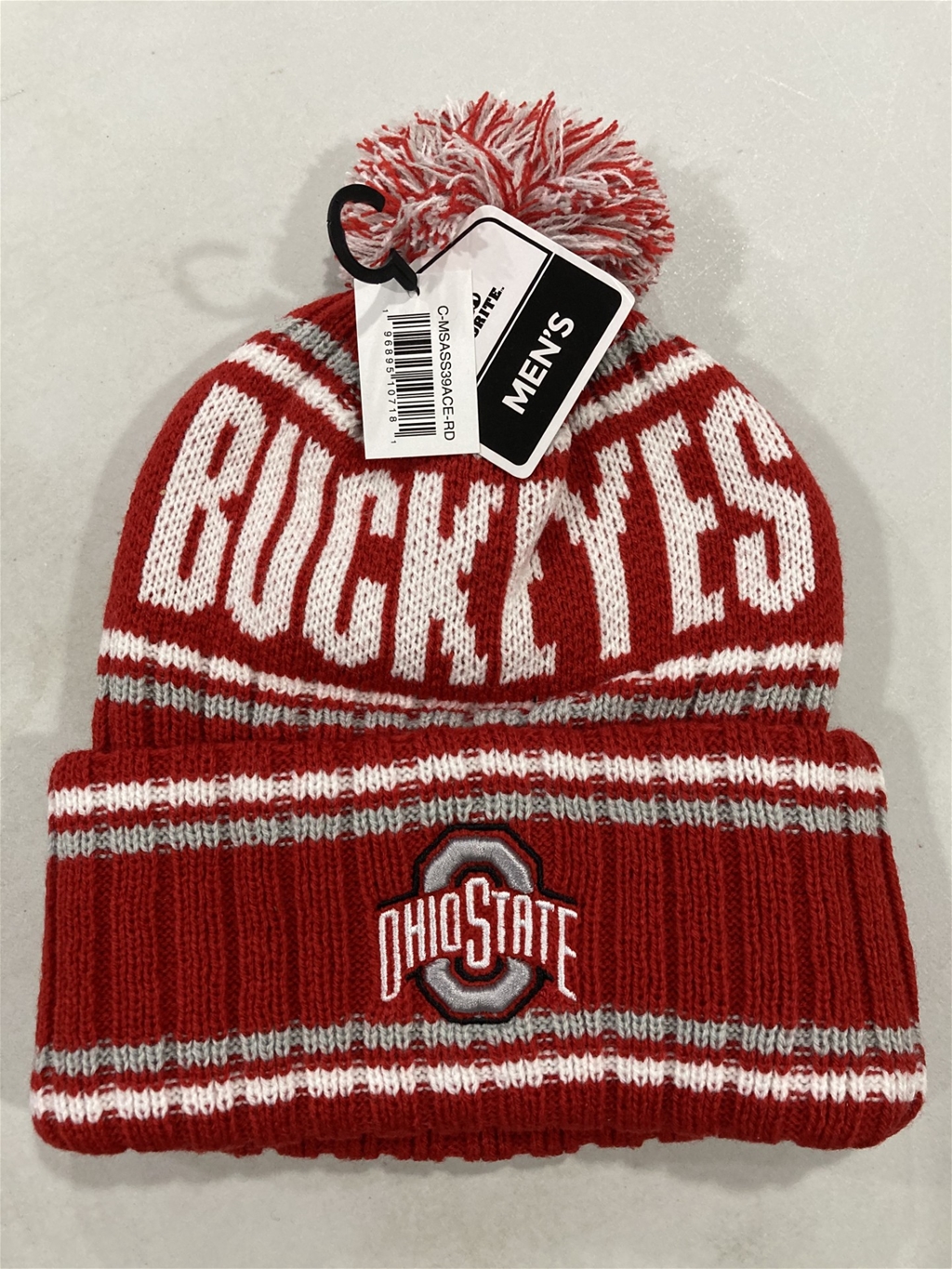 Ohio State Buckeyes NCAA Red Mass Saskatoon Knit Cuff Cap w/ Pom *NEW*