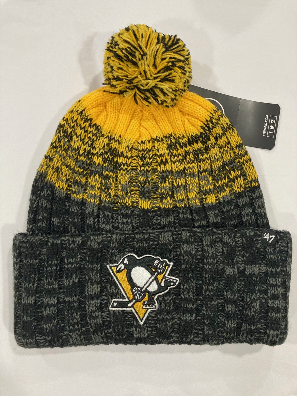 Pittsburgh Penguins NHL Black Cascade Knit Cuff Pom *NEW*