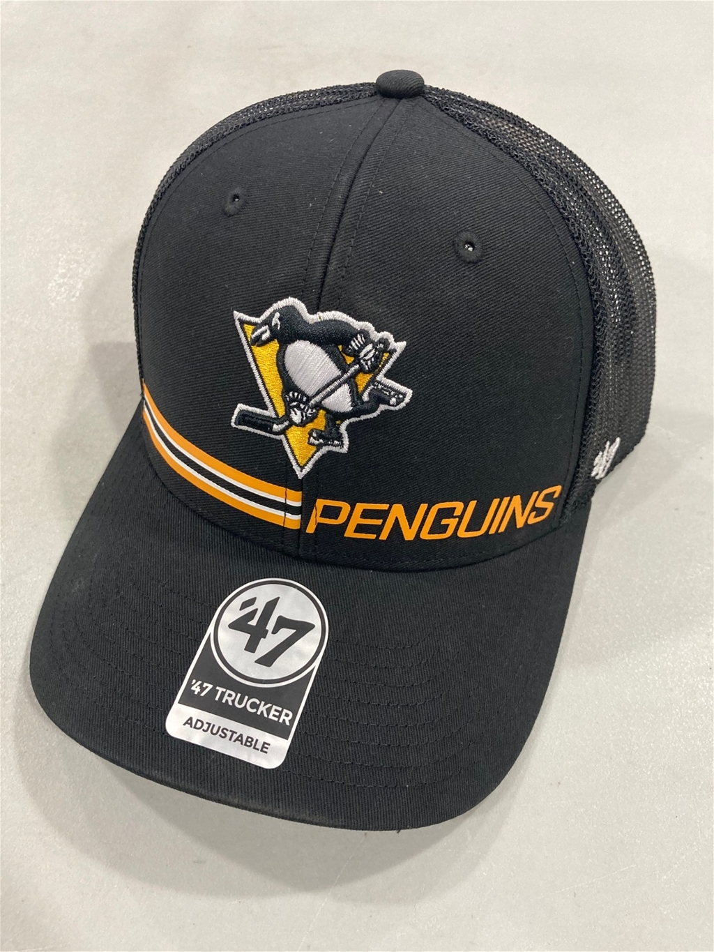 Pittsburgh Penguins NHL Black Railway Trucker Snapback Hat *NEW*