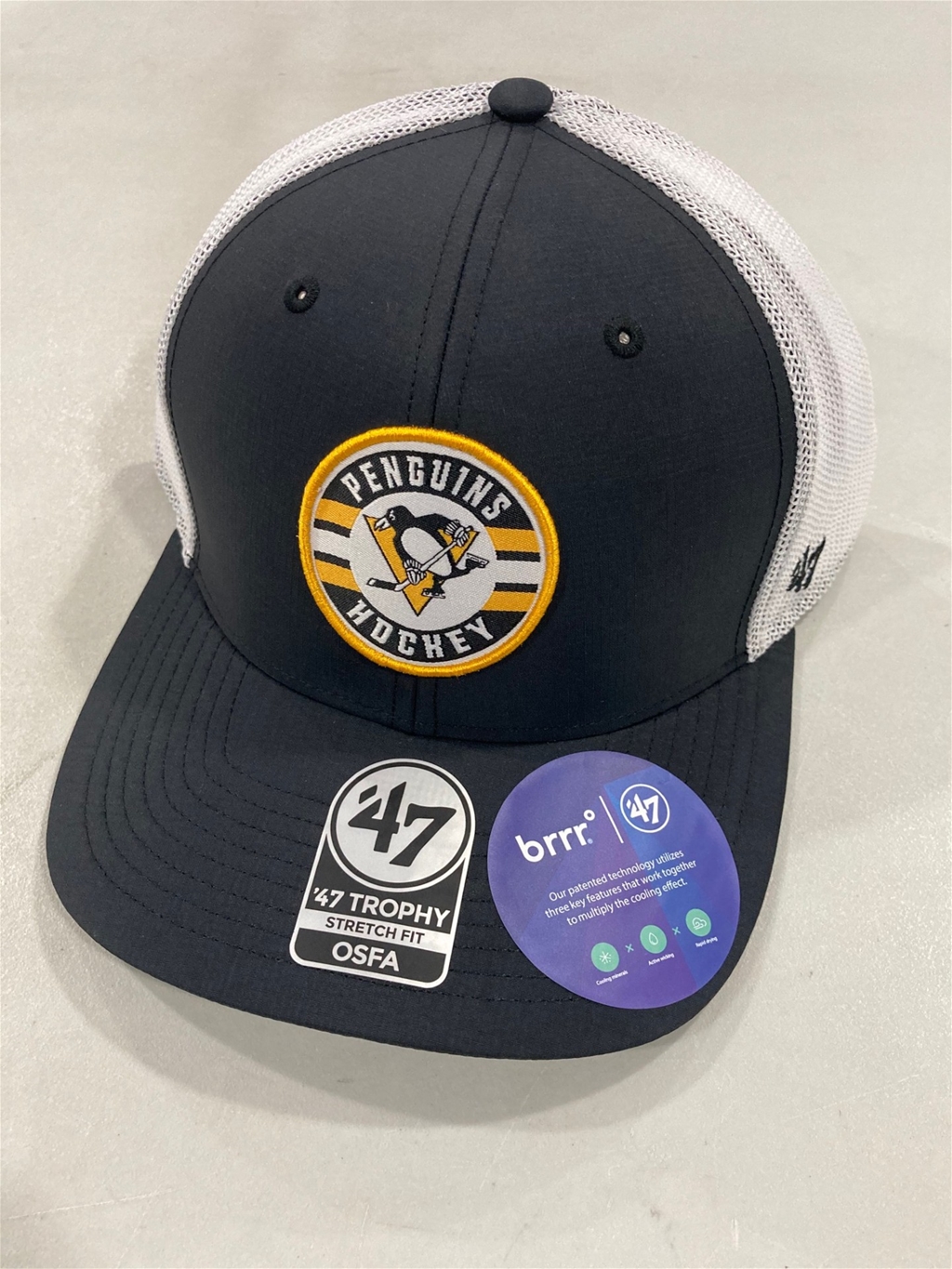 Pittsburgh Penguins NHL Black Wheeler Trophy Stretch Fit Hat *NEW*