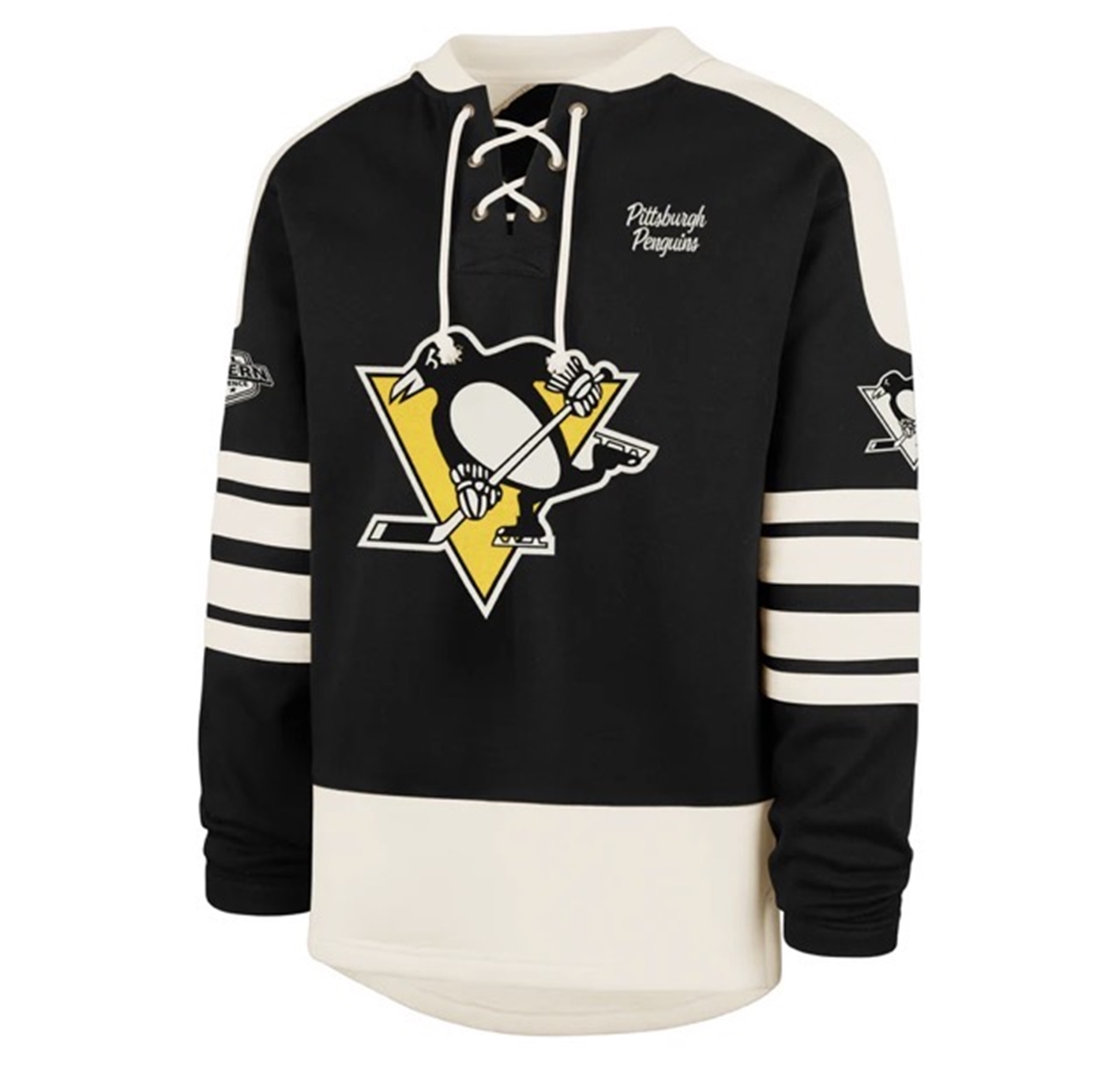 Pittsburgh Penguins NHL Jet Black Sweep Check Eternal Men's Lacer Hoodie *NEW*