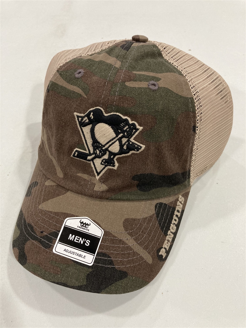 Pittsburgh Penguins NHL Camo Mass Conceal Clean Up Mesh Snapback Hat "NEW"