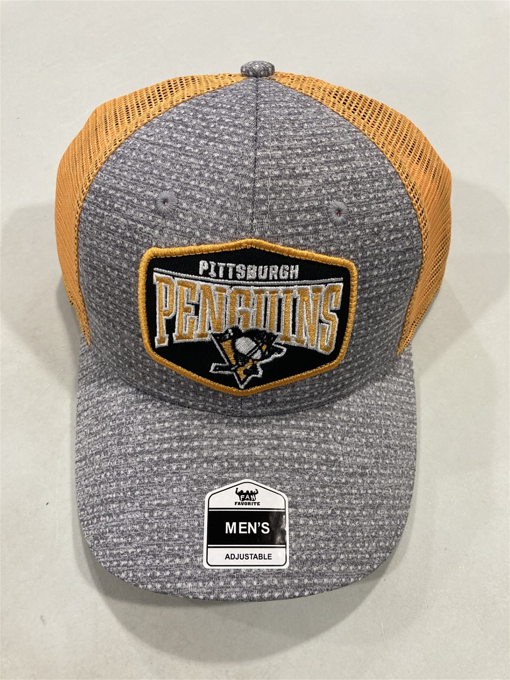 Pittsburgh Penguins NHL Gray Mass Ridgeview MVP Mesh Snapback Hat "NEW"