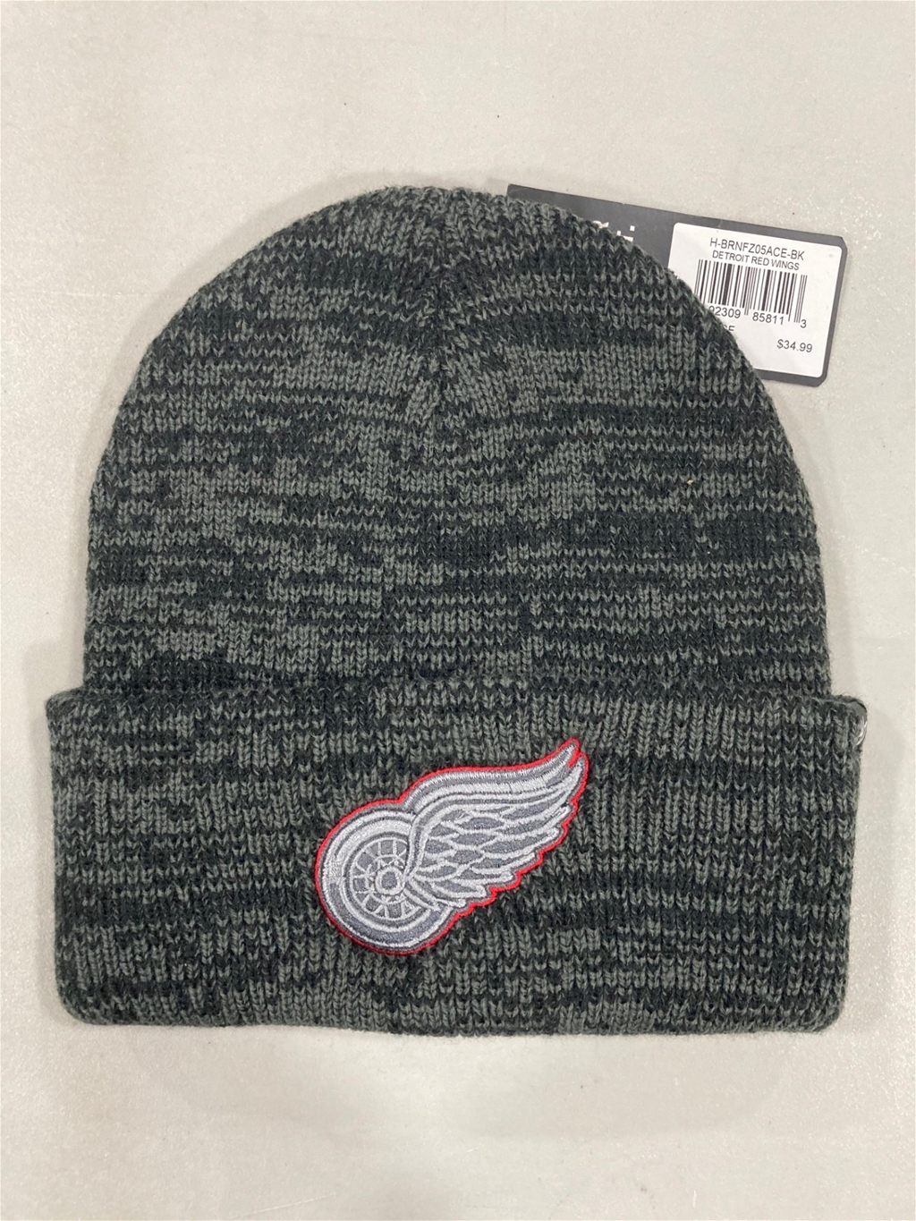 Detroit Red Wings NHL Black Brain Freeze Knit Cuff *NEW*