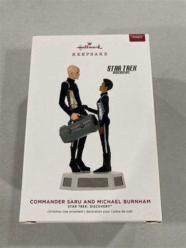 2019 Hallmark Star Trek Discovery Commander Saru and Michael Burnham Keepsake Ornament *NEW*