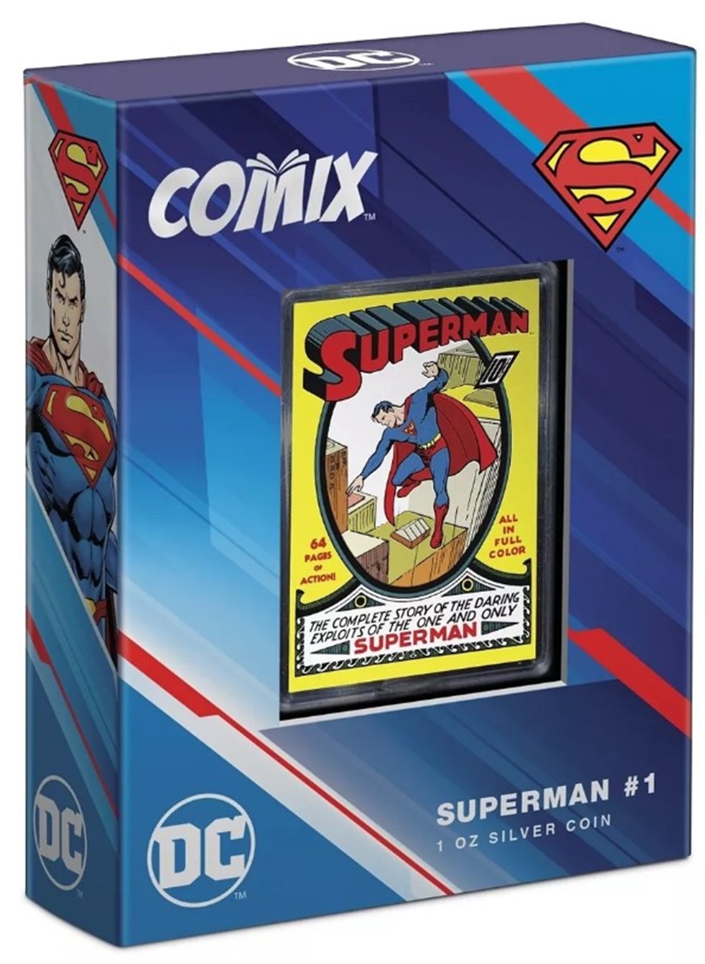 2022 Niue DC Comics Superman #1 COMIX 1 oz Silver Colorized Proof Coin *NEW*