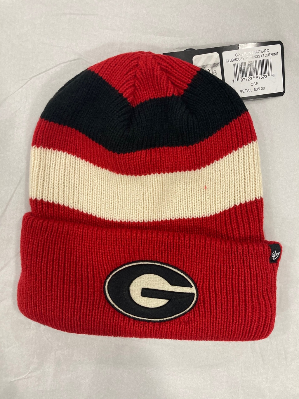 Georgia Bulldogs NCAA Red Clubhouse Jennings Knit Cuff *NEW*