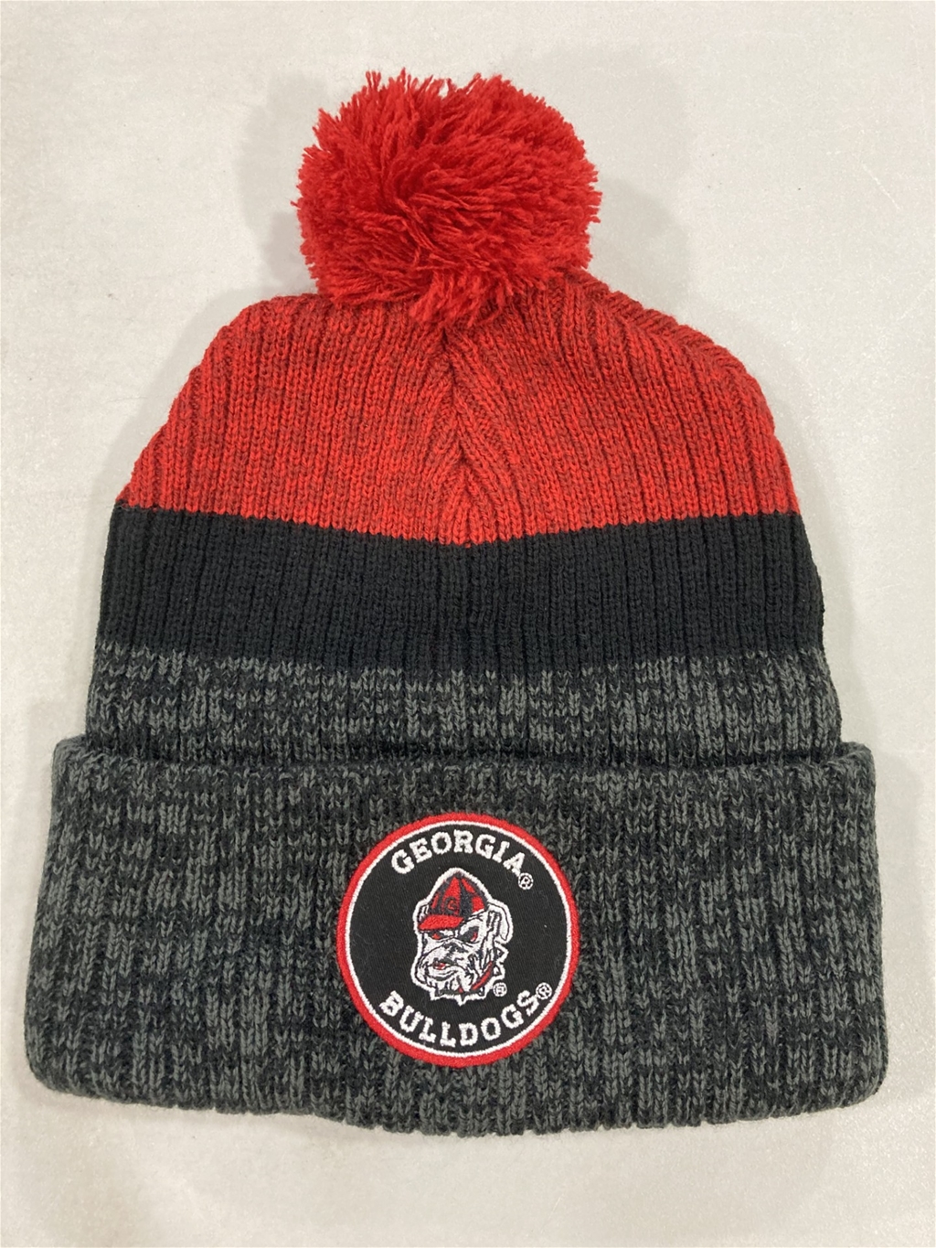 Georgia Bulldogs Vintage NCAA Red Mass Freezer Knit Cuff Cap w/ Pom *NEW*