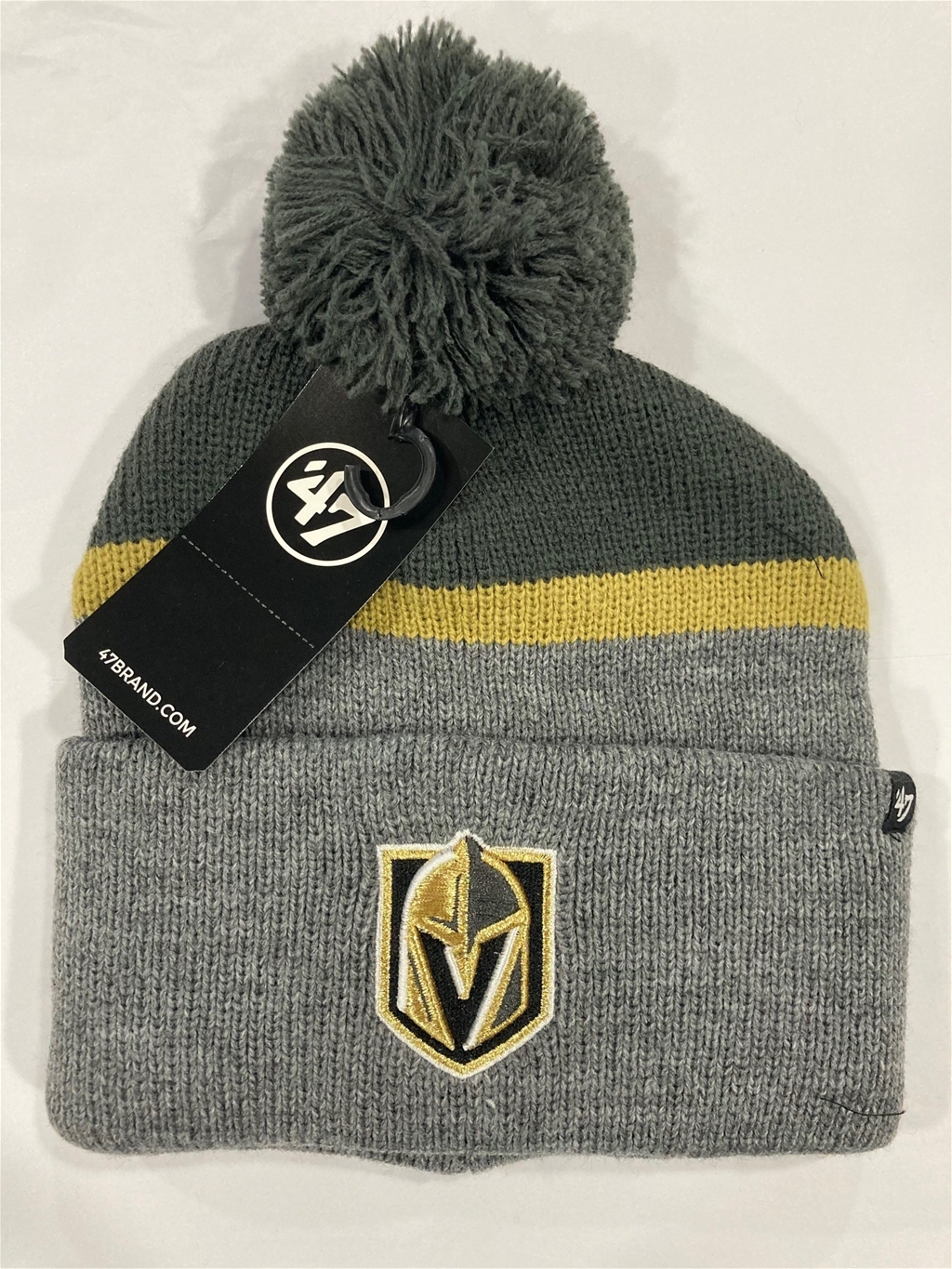 Vegas Golden Knights NHL Charcoal Split Shadow Knit Cuff Pom *NEW*