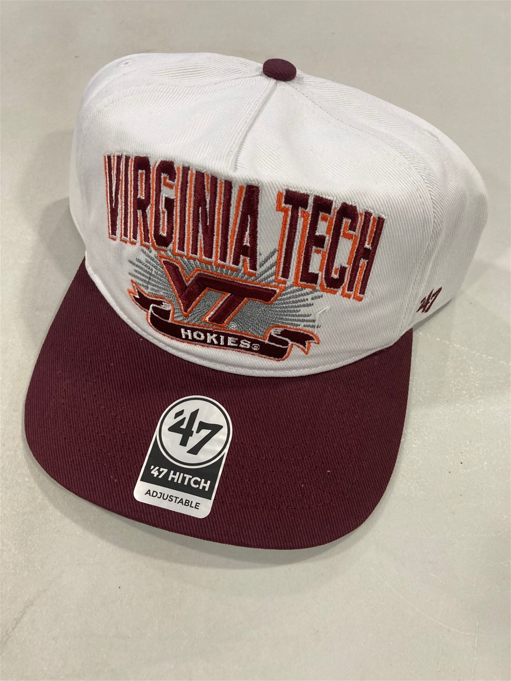 Virginia Tech Hokies NCAA White Prime Play Hitch Snapback Hat *NEW*