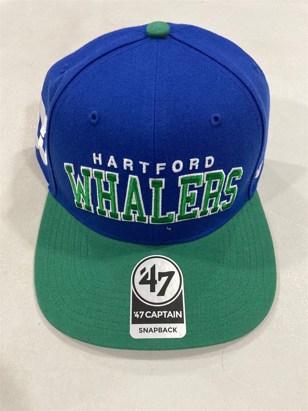 Hartford Whalers Vintage NHL Royal Blockshed Captain Snapback Hat *NEW*