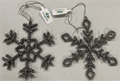 Metal Beaded Snowflake Christmas Tree Ornament 2 Assorted *NEW* - 12ct Case