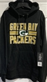 Green Bay Packers NFL Jet Black Block Stripe Men's Headline Hoodie *SALE* - Dozen Lot